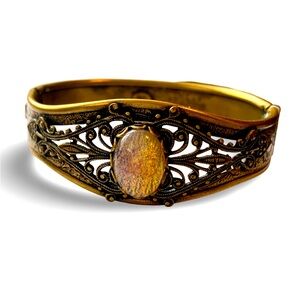 Vintage Sadie Green Copper Victorian Style Bracelet